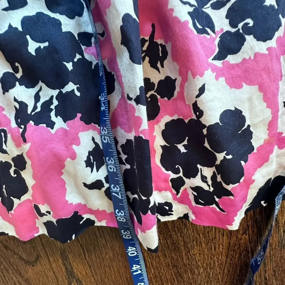 Boden Vintage Bow A Line Dress Pink and Blue Floral Print Size 10R 1186 - Picture 9 of 11